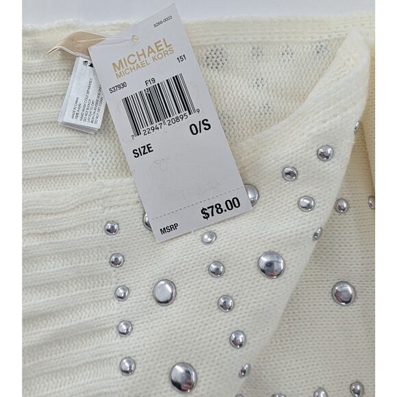 Michael Kors White Knit Studded Scarf - Picture 4 of 10